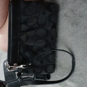 Coach Black Signature Wristlet